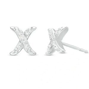 People’s Jewellers Diamond "X" Stud Earrings in Sterling Silver